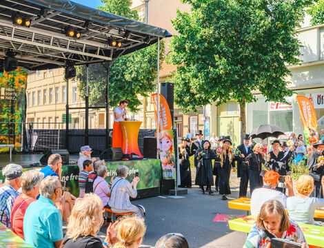 Der Festumzug zieht in das Harzdorf